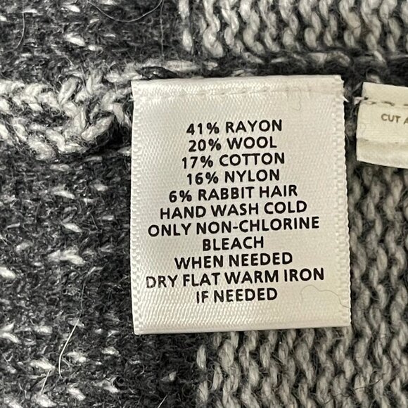 Striped Open-Front Poncho Cardigan By Loft Small Rayon/Wool Blend Size S - Picture 5 of 7